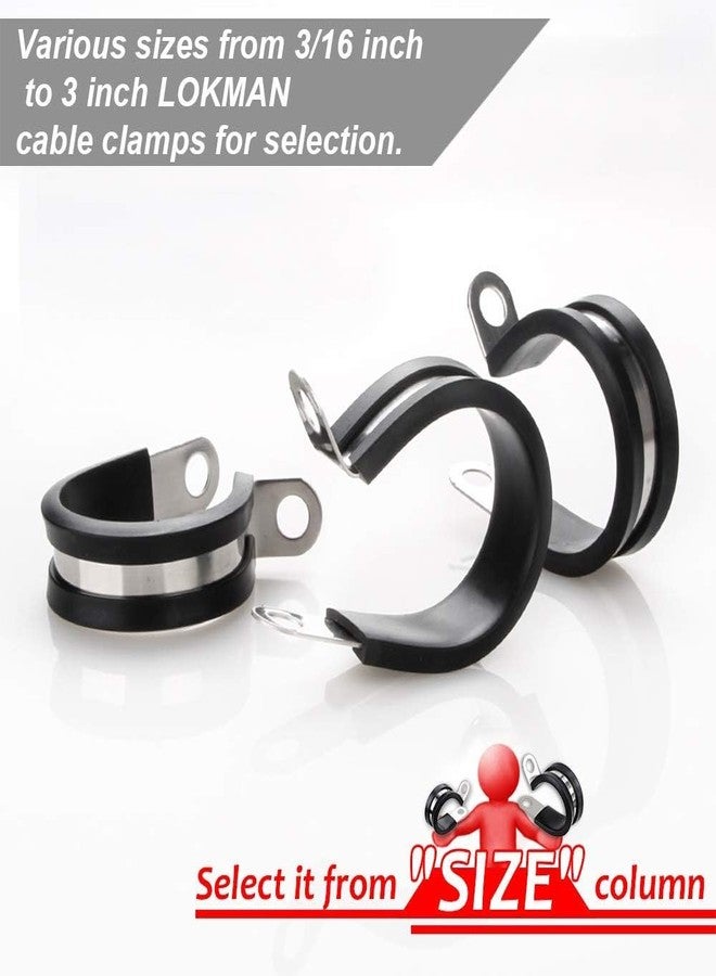 LOKMAN 20 Pack 1/4 Inch Stainless Steel Cable Clamp, Rubber Cushioned Insulated Clamp, Metal Tube Holder for Tube, Pipe or Wire Cord Installation - Image 3